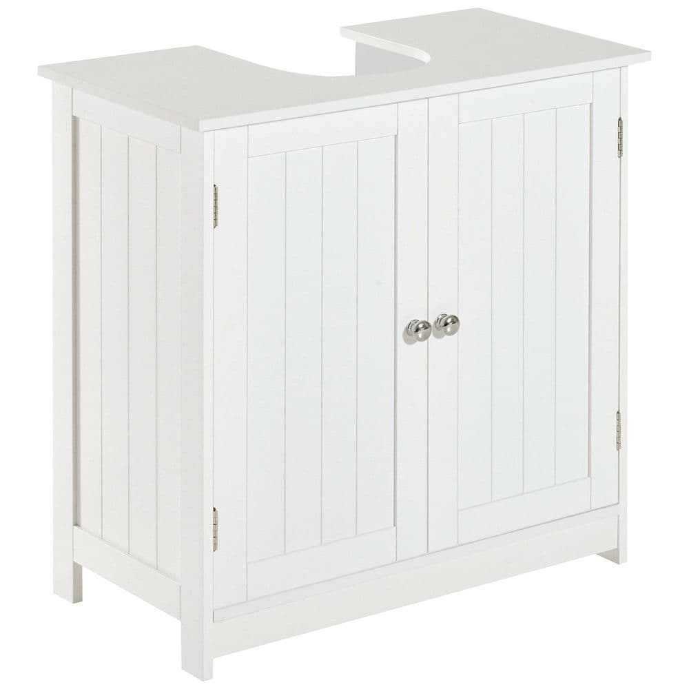 image-HOMCOM Basin Sink Vanity Cabinet Toilet Bathroom Shelf Door Storage Wooden