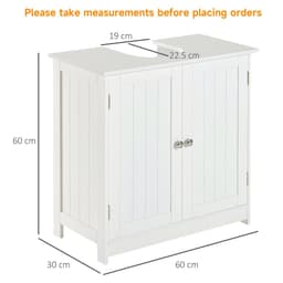 image-HOMCOM Basin Sink Vanity Cabinet Toilet Bathroom Shelf Door Storage Wooden