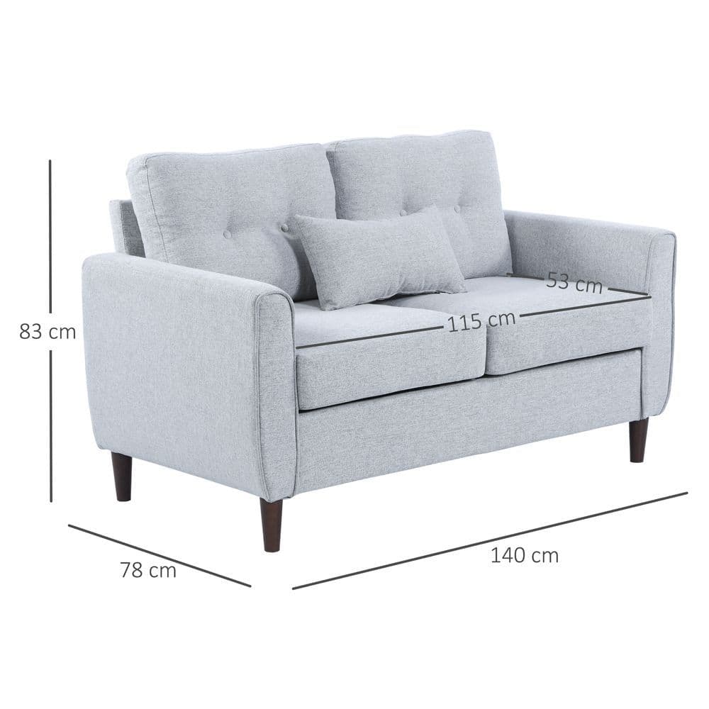 image-HOMCOM Modern Chic Loveseat with Armrest Spring Padding for Home Office