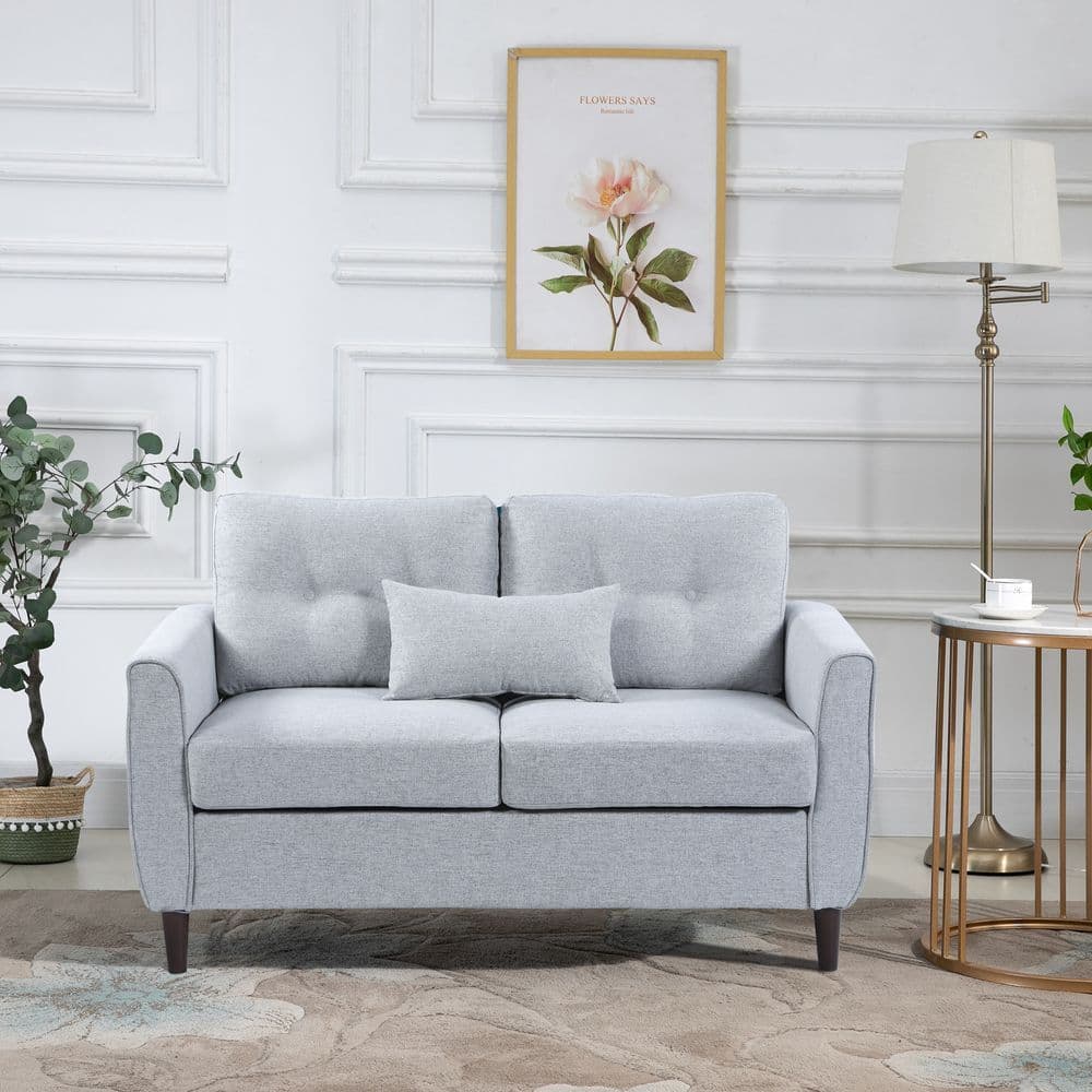 image-HOMCOM Modern Chic Loveseat with Armrest Spring Padding for Home Office