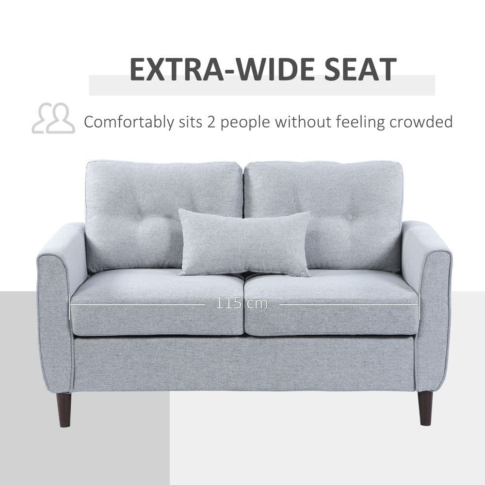 image-HOMCOM Modern Chic Loveseat with Armrest Spring Padding for Home Office