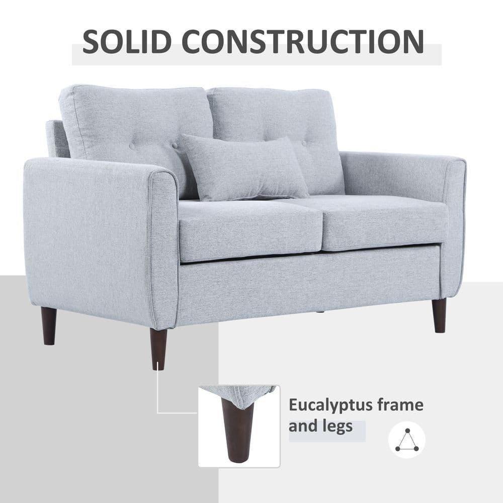 image-HOMCOM Modern Chic Loveseat with Armrest Spring Padding for Home Office