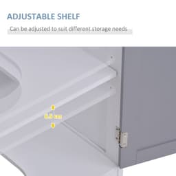image-kleankin 60x60cm Under-Sink Storage Cabinet w/ Adjustable Shelf Grey White