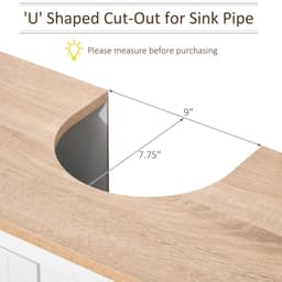 image-kleankin Bathroom Pedestal Under Sink Cabinet Floor Storage Shelf Double Door