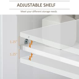 image-kleankin Bathroom Pedestal Under Sink Cabinet Floor Storage Shelf Double Door