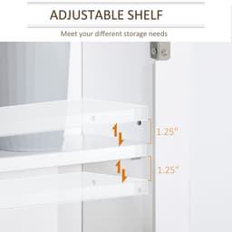 image-kleankin Bathroom Mirror Cabinet Wall Mounted Storage Cupboard W/ Double Door
