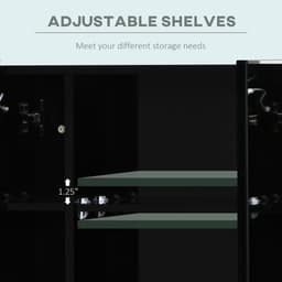 image-kleankin LED Bathroom Mirror Cabinet with Shelves Wall Mount High Gloss Black