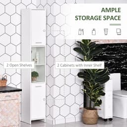image-Storage Cabinet For Bathroom Bedroom Freestanding Door Cupboard&Shelves