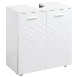 image-kleankin Bathroom Pedestal Under Sink Cabinet with Storage Shelf Double Door