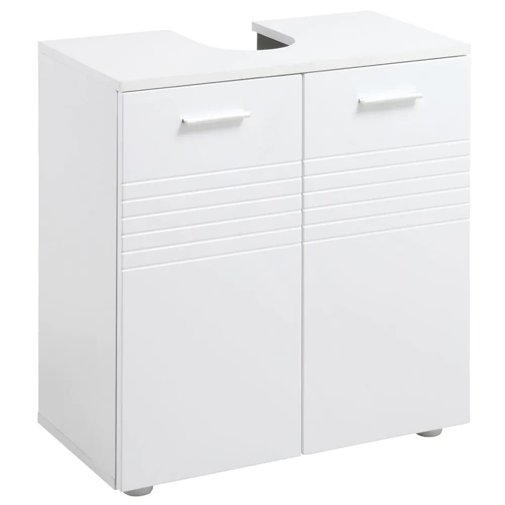 image-kleankin Bathroom Pedestal Under Sink Cabinet with Storage Shelf Double Door