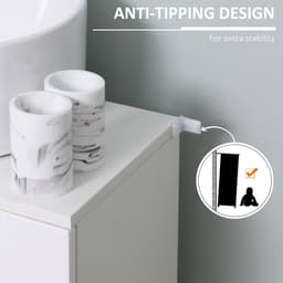 image-kleankin Bathroom Pedestal Under Sink Cabinet with Storage Shelf Double Door