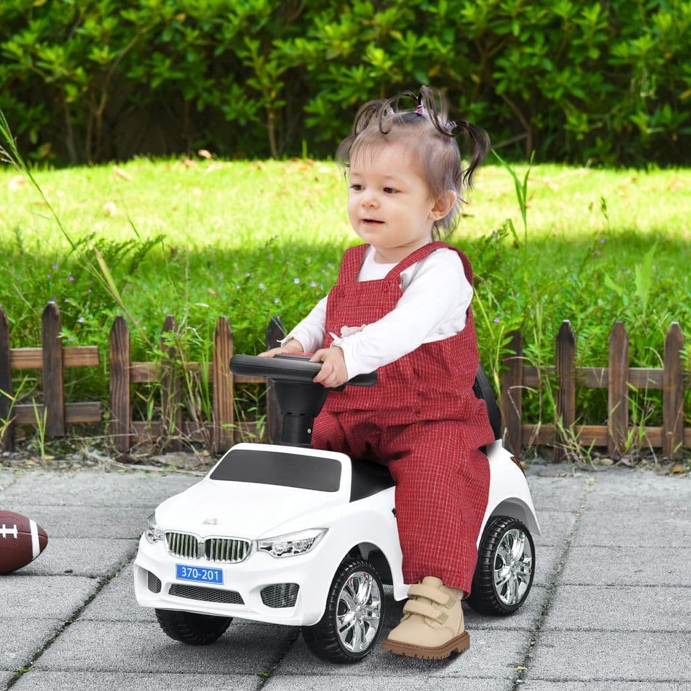 image-Ride on Car Baby Toddler Walker Foot to Floor Sliding Car Slider White