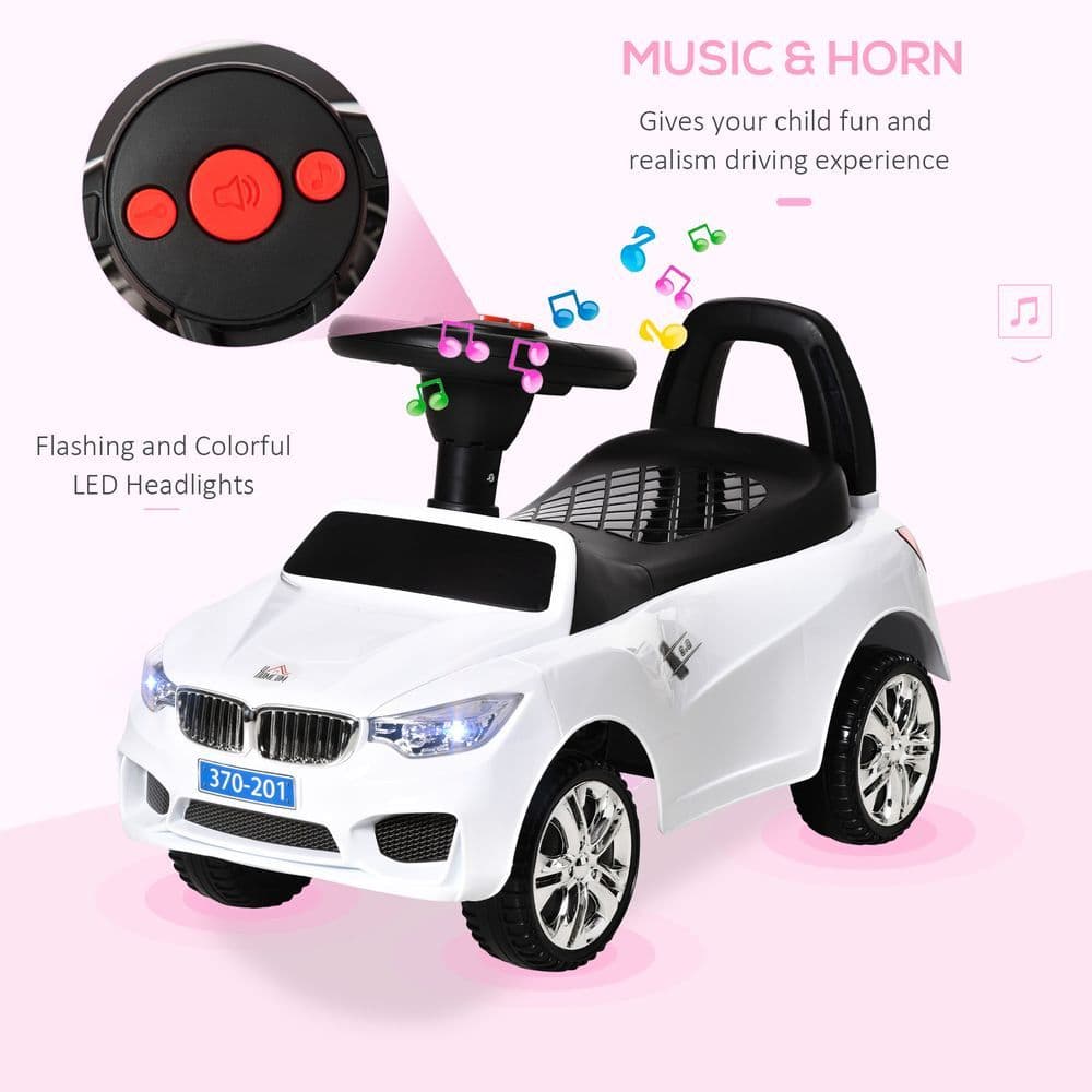 image-Ride on Car Baby Toddler Walker Foot to Floor Sliding Car Slider White