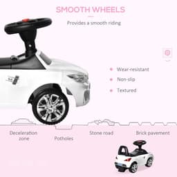 image-Ride on Car Baby Toddler Walker Foot to Floor Sliding Car Slider White