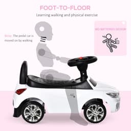 image-Ride on Car Baby Toddler Walker Foot to Floor Sliding Car Slider White