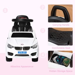 image-Ride on Car Baby Toddler Walker Foot to Floor Sliding Car Slider White