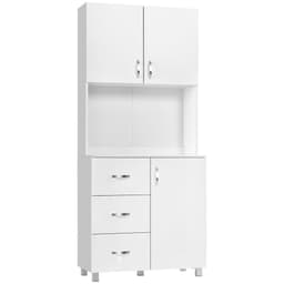 image-Kitchen Storage Cabinet Wooden Cupboard Organizer Home Furniture, White