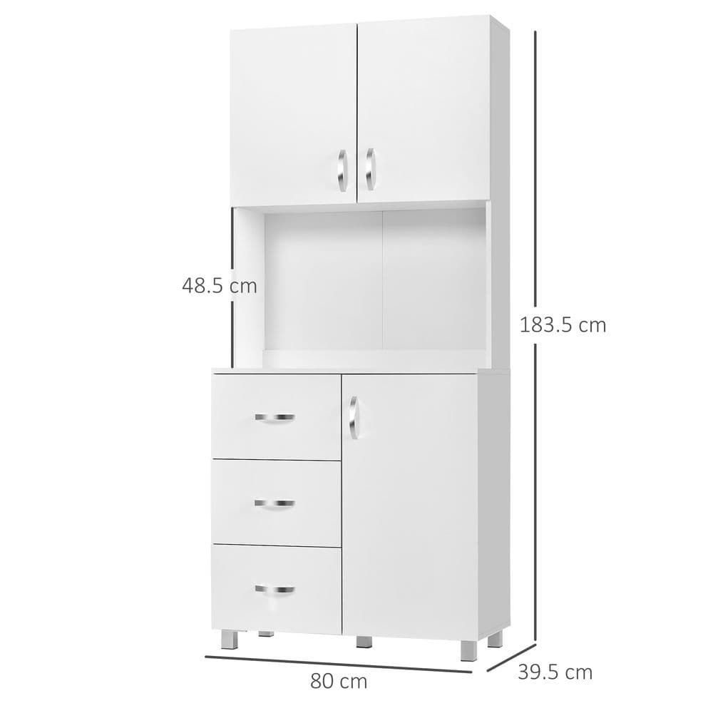 image-Kitchen Storage Cabinet Wooden Cupboard Organizer Home Furniture, White