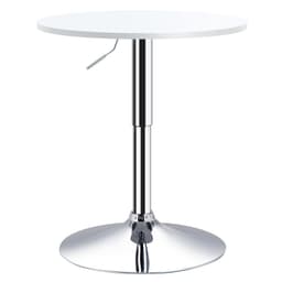 image-60cm Adjustable Height Round Bar Table w/ Swivel Top Metal Frame White