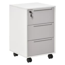 image-3-Drawer Locking File Cabinet Mobile Chest of Drawers Side Table Wheels