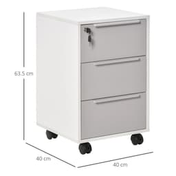 image-3-Drawer Locking File Cabinet Mobile Chest of Drawers Side Table Wheels
