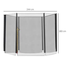 image-8' Trampoline Bounce Safety Fence Round Trampoline Enclosure Net HOMCOM