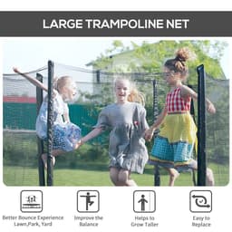 image-8' Trampoline Bounce Safety Fence Round Trampoline Enclosure Net HOMCOM