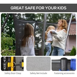 image-8' Trampoline Bounce Safety Fence Round Trampoline Enclosure Net HOMCOM
