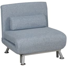 image-Single Folding 5 Position Convertible Sleeper Chair Sofa Bed Blue