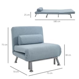 image-Single Folding 5 Position Convertible Sleeper Chair Sofa Bed Blue