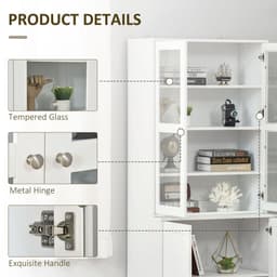image-Modern Bookcase Display Storage Cabinet w/ Doors Adjustable Shelves