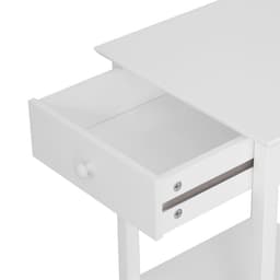image-Wooden Bedside Table Cabinet W/ Drawer Shelf Storage End Side White