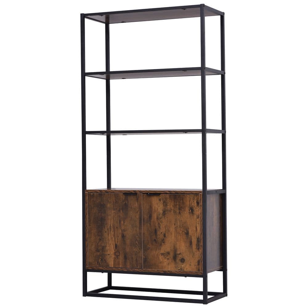 image-Storage Cabinet with 3 Open Shelves Cupboard for Livingroom Bedroom