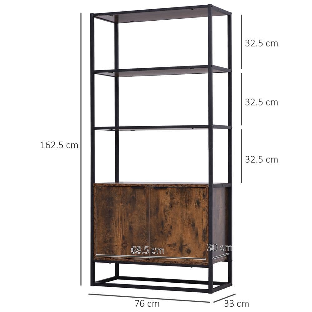 image-Storage Cabinet with 3 Open Shelves Cupboard for Livingroom Bedroom