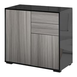 image-Side Cabinet 2 Door Cabinet and 2 Drawer for Home Office Grey Black
