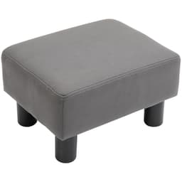 image-Ottoman Footrest Seat Chair Footstool Small PU Leather Home Office Grey