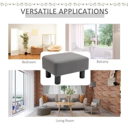 image-Ottoman Footrest Seat Chair Footstool Small PU Leather Home Office Grey