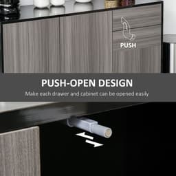 image-Side Cabinet 2 Door Cabinet and 2 Drawer for Home Office Grey Black