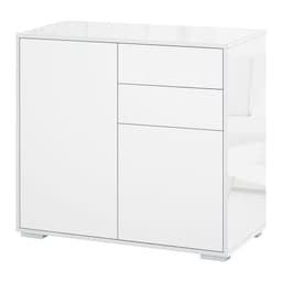 image-Side Cabinet with 2 Door Cabinet and 2 Drawer for Home Office White