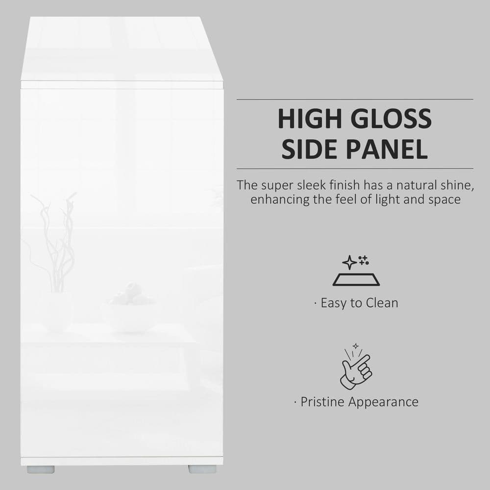image-Side Cabinet with 2 Door Cabinet and 2 Drawer for Home Office White
