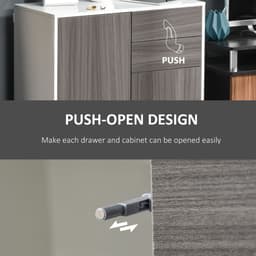 image-Side Cabinet with 2 Door Cabinet and 2 Drawer for Home Office Grey