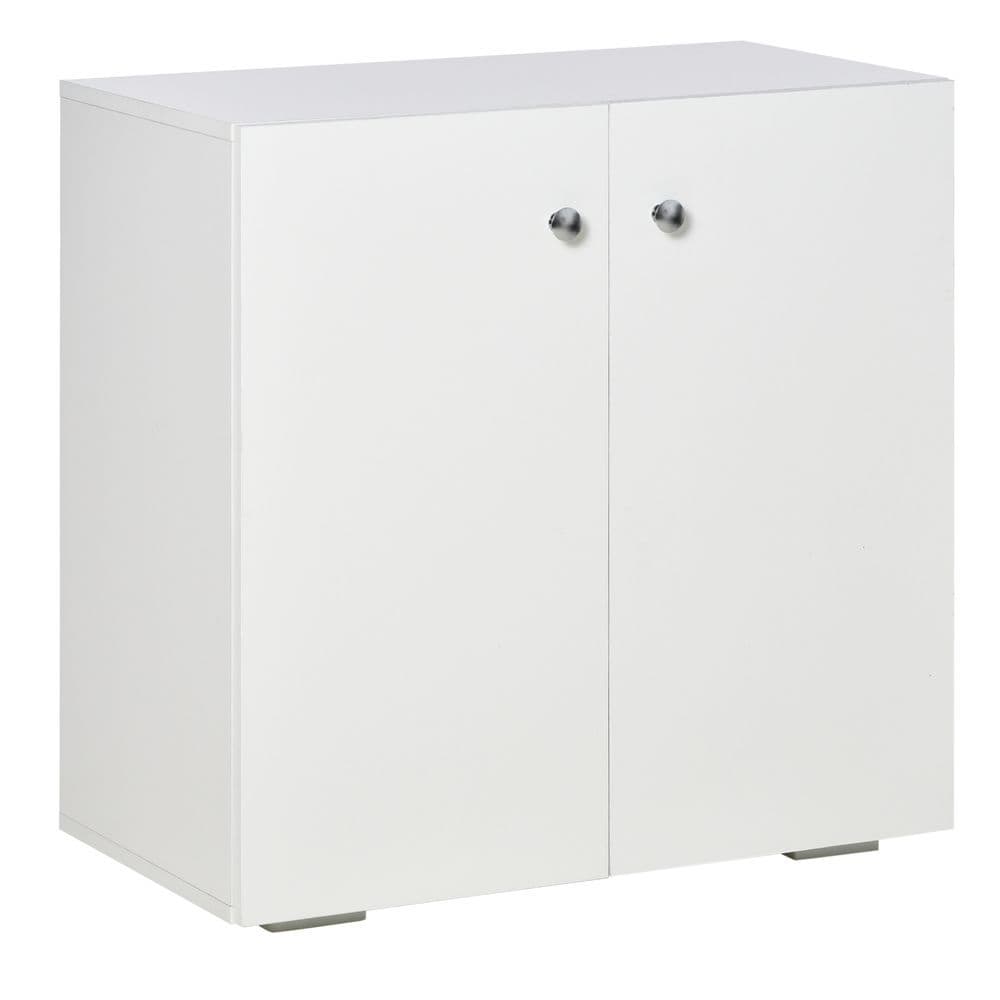 image-HOMCOM Freestanding Storage Cabinet w/ Two Shelves Wooden Sideboard - White