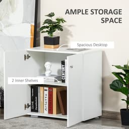 image-HOMCOM Freestanding Storage Cabinet w/ Two Shelves Wooden Sideboard - White