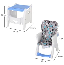 image-3-in-1 Convertible Baby High Chair Booster Seat w/ Removable Tray Blue