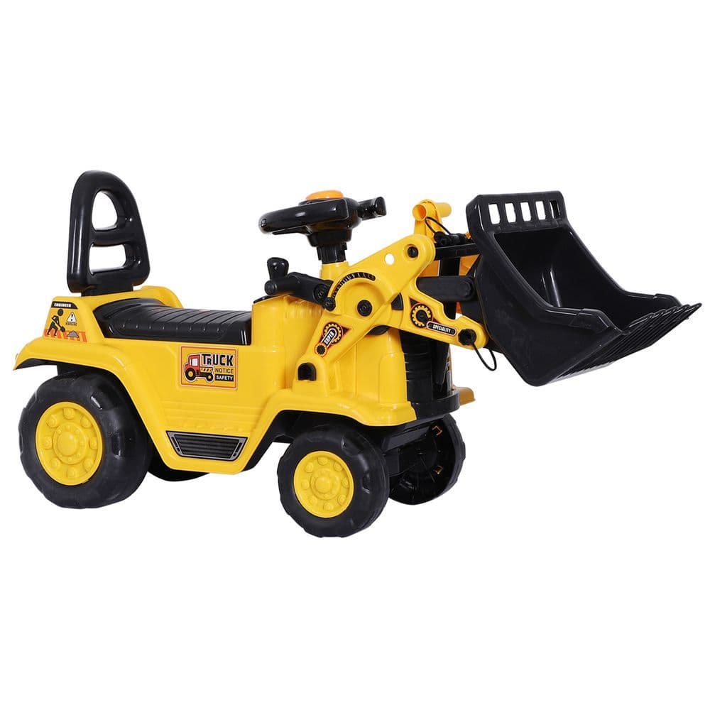 image-Ride-On Bulldozer Toddler Scooter Storage Cart Construction Truck