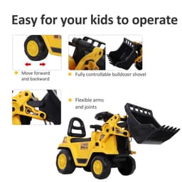 image-Ride-On Bulldozer Toddler Scooter Storage Cart Construction Truck