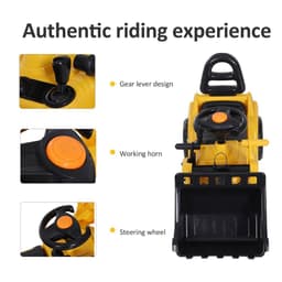 image-Ride-On Bulldozer Toddler Scooter Storage Cart Construction Truck