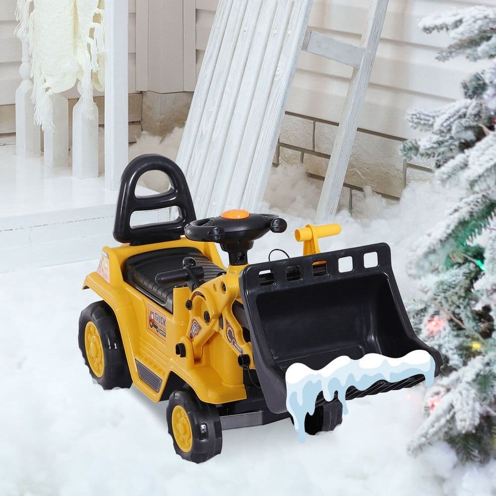 image-Ride-On Bulldozer Toddler Scooter Storage Cart Construction Truck