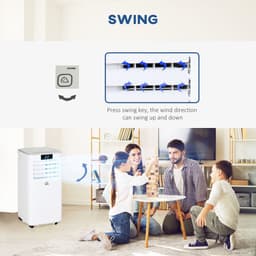 image-7000 BTU Mobile Air Conditioner Indoor Portable AC Unit w/ RC, White HOMCOM