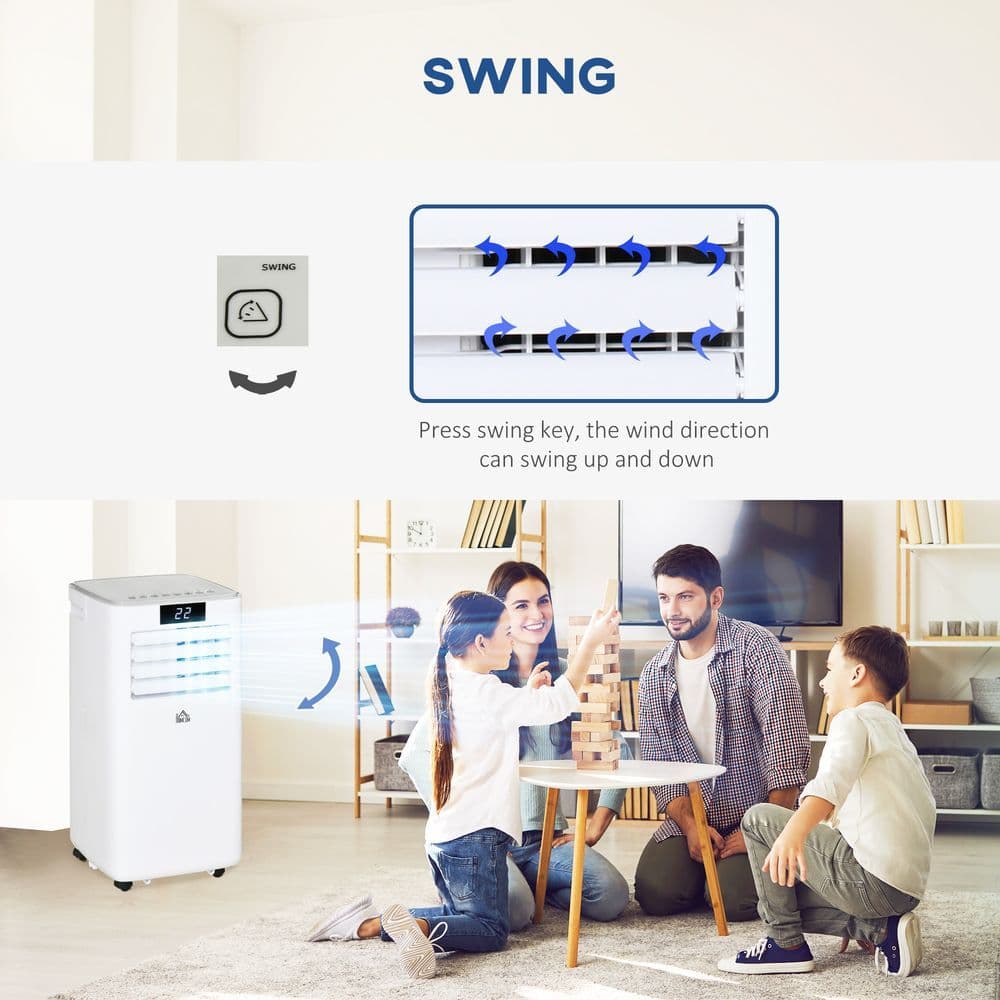 image-7000 BTU Mobile Air Conditioner Indoor Portable AC Unit w/ RC, White HOMCOM